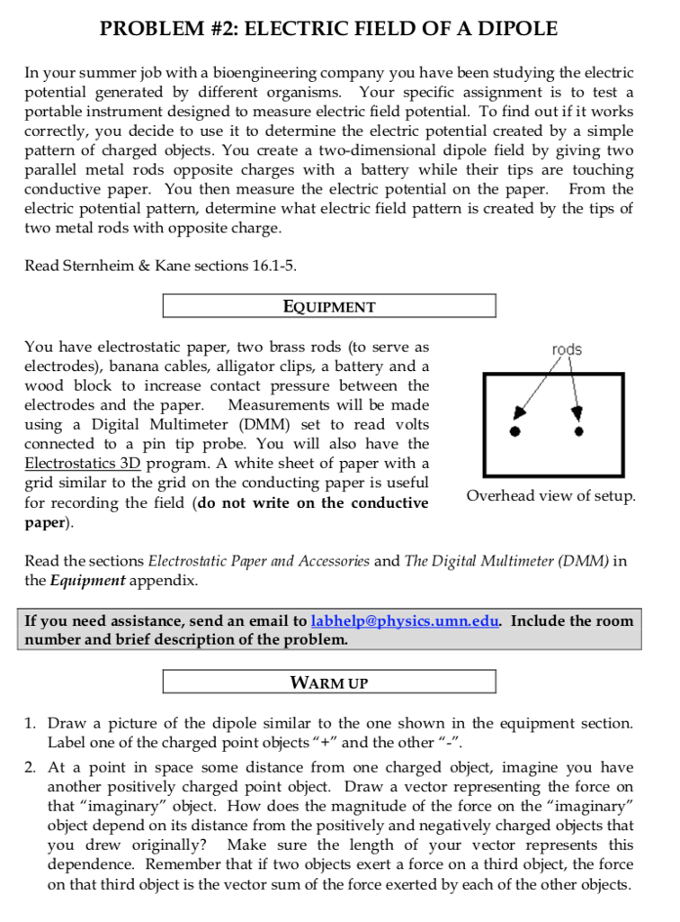 Solved PROBLEM #2: ELECTRIC FIELD OF A DIPOLE In your summer | Chegg.com