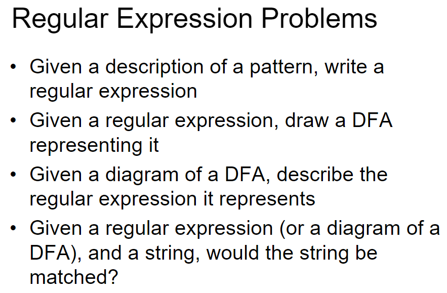 Solved Regular Expression Problems • Given a description of | Chegg.com