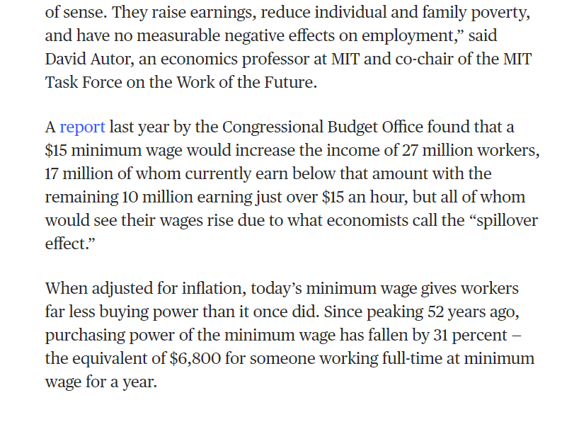 Solved Increasing The Minimum Wage Would Help, Not Hurt, The | Chegg.com