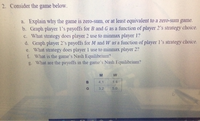 Solved 2. Consider the game below. a. Explain why the game | Chegg.com