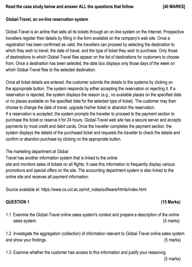 Solved Read The Case Study Below And Answer ALL The | Chegg.com