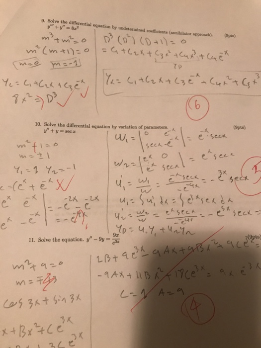 Solved 9. Solve the differential equation by undetermined | Chegg.com