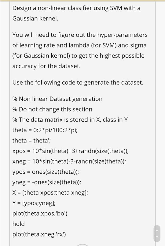 Solved machine learning course (support vector machine) | Chegg.com