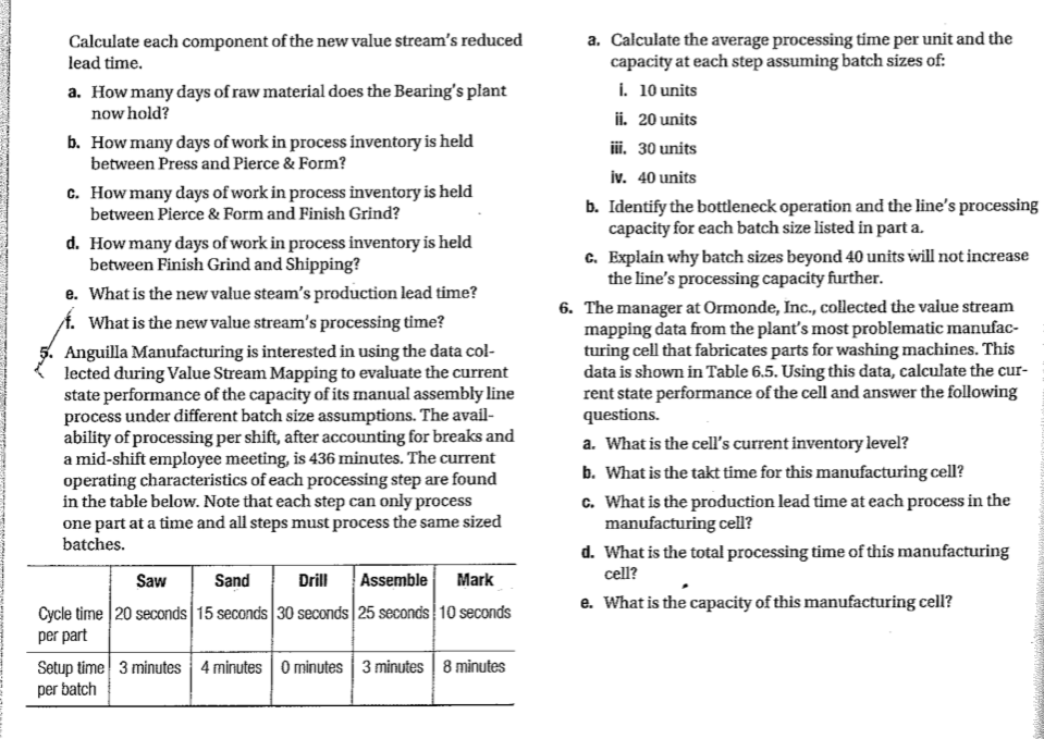 Solved Calculate Each Component Of The New Value Stream s Chegg