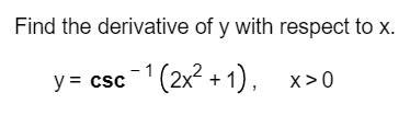 Solved Find the derivative of y with respect to x. | Chegg.com
