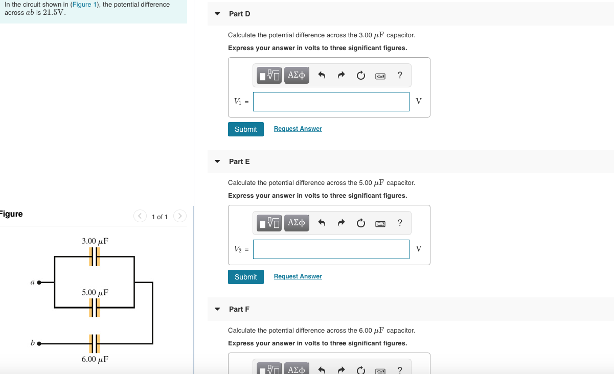 Solved In The Circuit Shown In (Figure 1), The Potential | Chegg.com