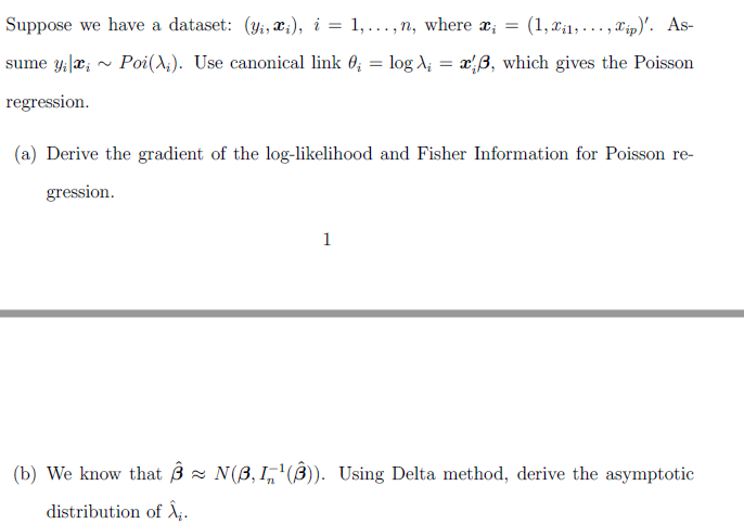 Suppose We Have A Dataset Yi X I 1 N Chegg Com