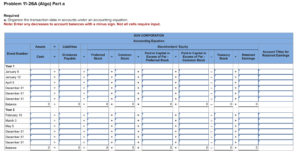 Solved Required information Problem 11-26A (Algo) Recording | Chegg.com