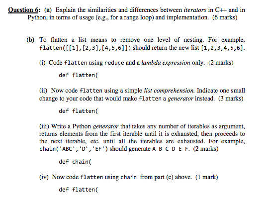 Solved Question 6: (a) Explain the similarities and | Chegg.com