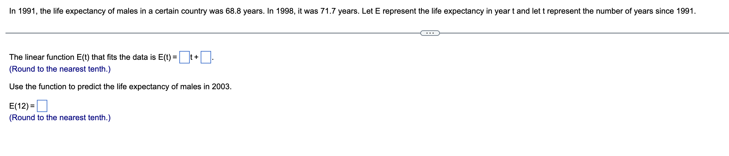 Solved In 1991, the life expectancy of males in a certain | Chegg.com