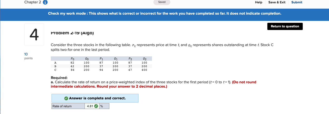 Solved Chapter 2 ( Saved Help Save & Exit Submit Check my | Chegg.com