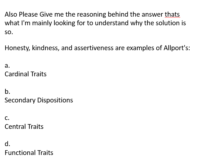 Solved Also Please Give me the reasoning behind the answer | Chegg.com
