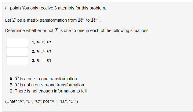 Solved (1 point) You only receive 3 attempts for this | Chegg.com