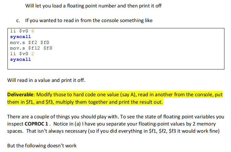 Solved Floating Point 1. Using what you have learned in | Chegg.com