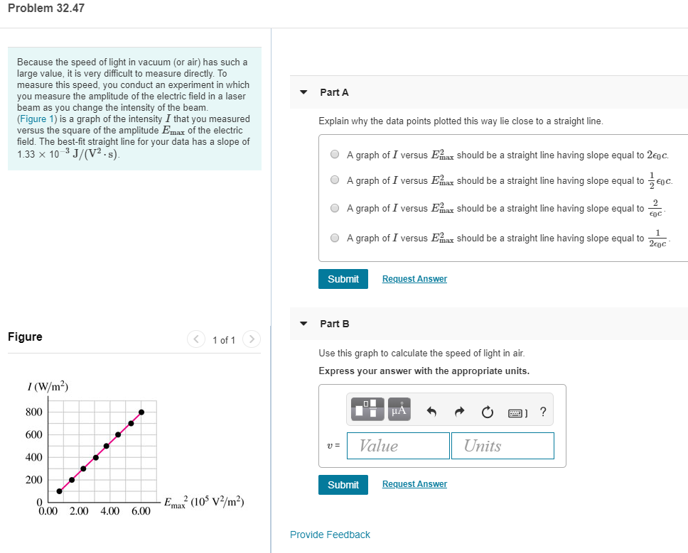 Solved Problem 32.47 Part A Because the speed of light in
