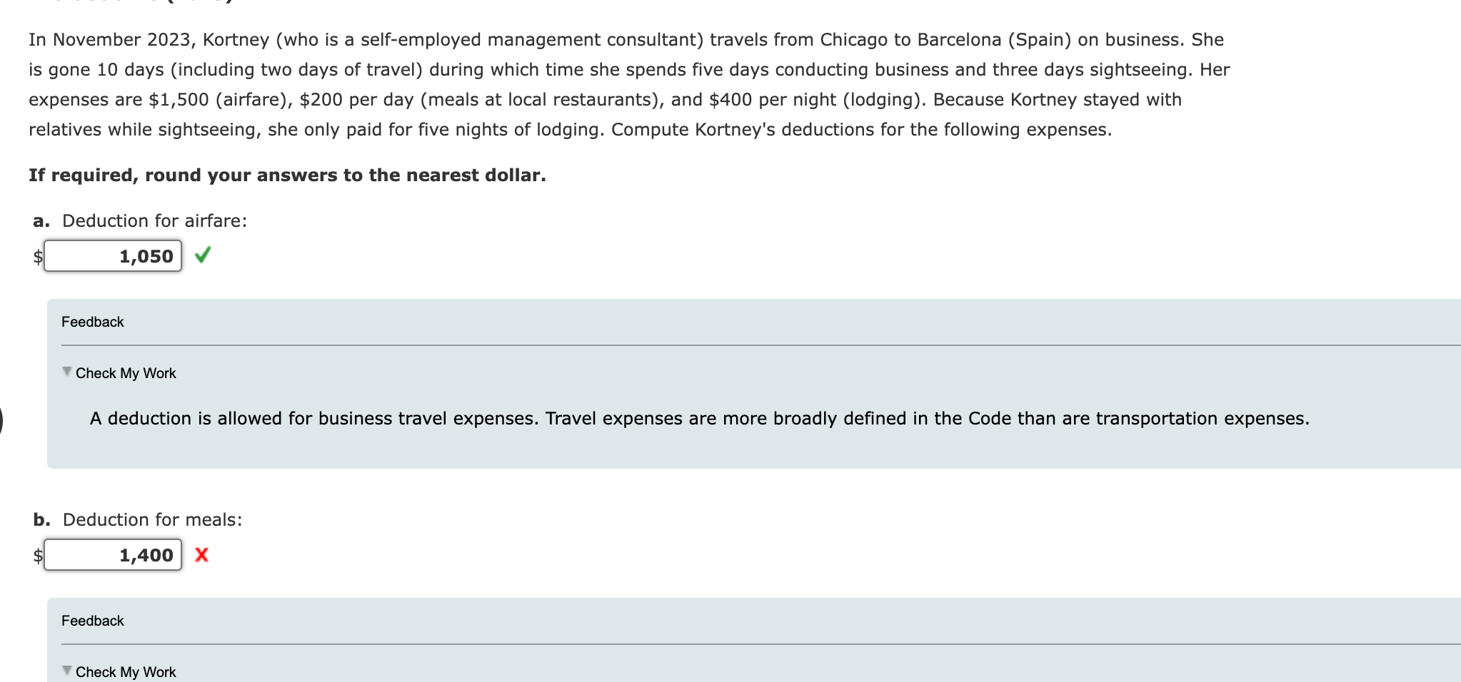 Solved In November 2023, Kortney (who is a selfemployed