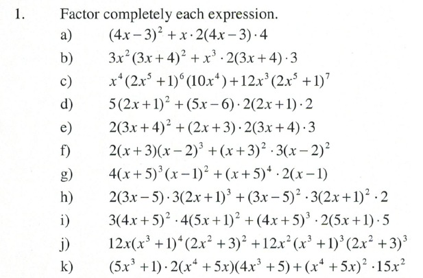 factor x 4 x 3 11x 2 5x 30