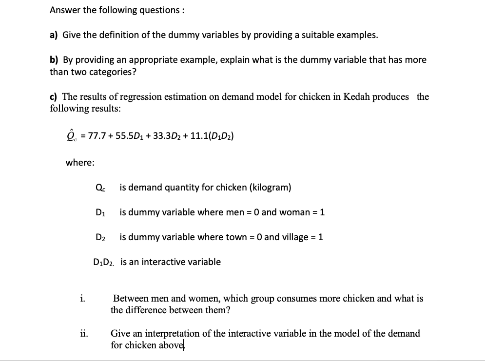 Solved Answer the following questions a) Give the