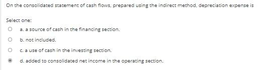 consolidated statement of cash flows indirect method