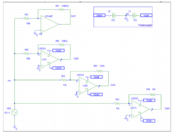 Solved RHOMEC w V2 V1 2 OP AMP Out Rit w 10K HIE HH Wall 15V | Chegg.com