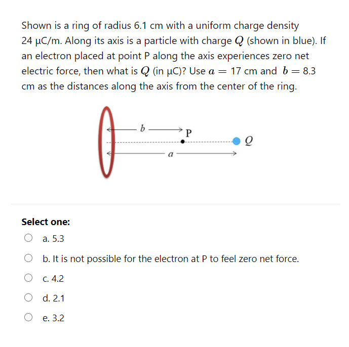 Solved Shown Is A Ring Of Radius 6 1 Cm With A Uniform Ch Chegg Com