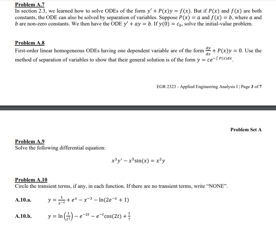 Solved Problem A.7 In section 2.3, we learned how to solve | Chegg.com