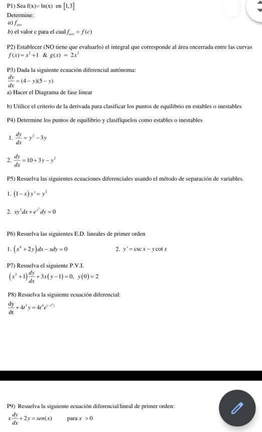 Solved P1) Let f (x) = ln (x) be in [1, 3] Determine: a) | Chegg.com
