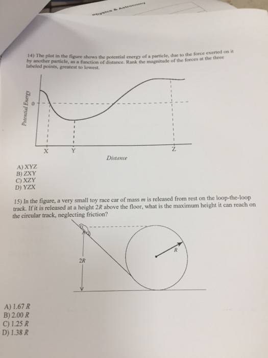 Solved The plot in the figure shows the potential energy of | Chegg.com