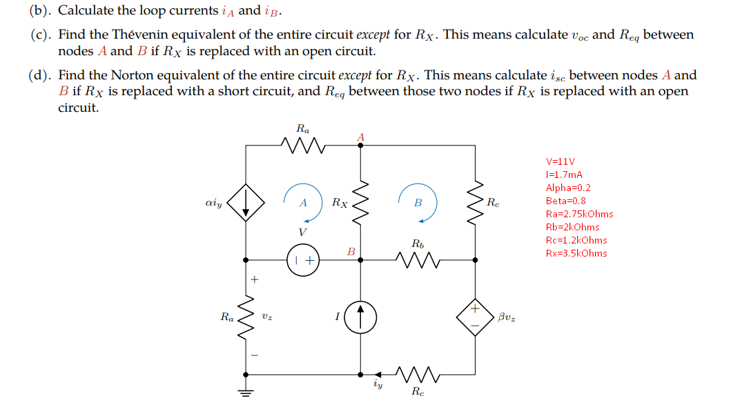 Solved (b). Calculate The Loop Currents IA And IB. (c). Find | Chegg.com