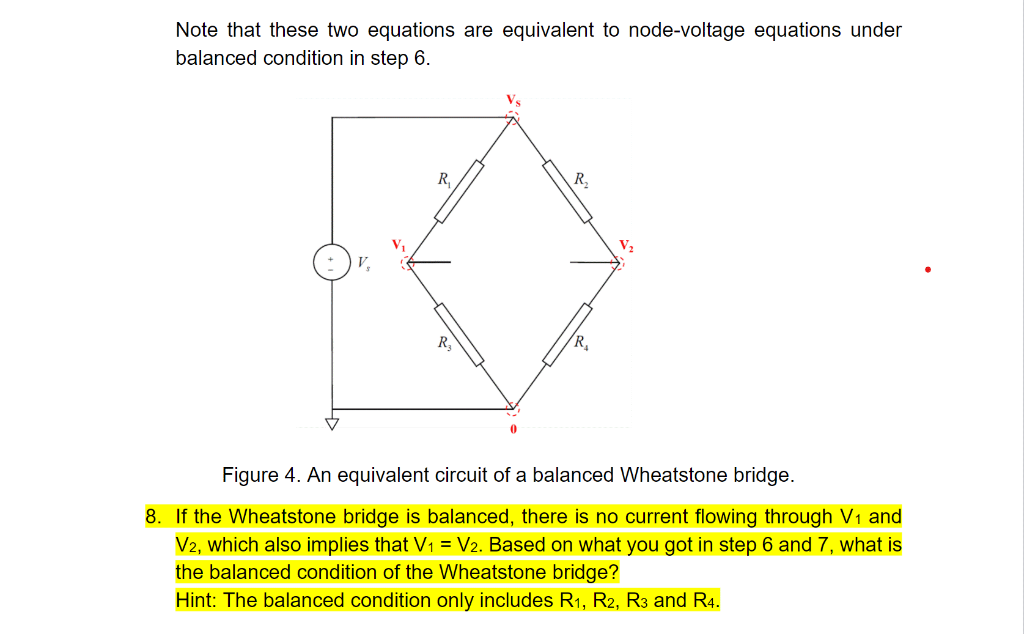 Solved 1. The Wheatstone bridge is depicted in Figure 1. The | Chegg.com