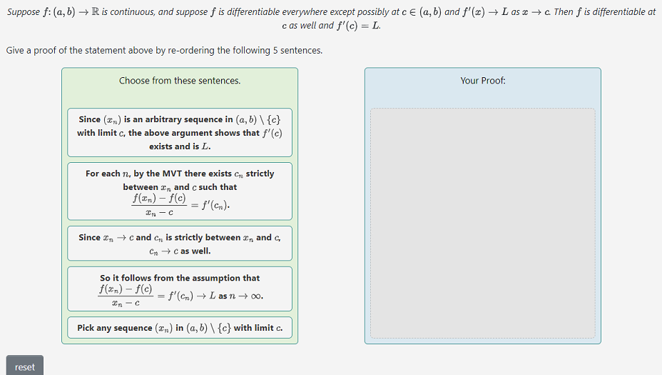 Solved Suppose F:(a,b)→R Is Continuous, And Suppose F Is | Chegg.com