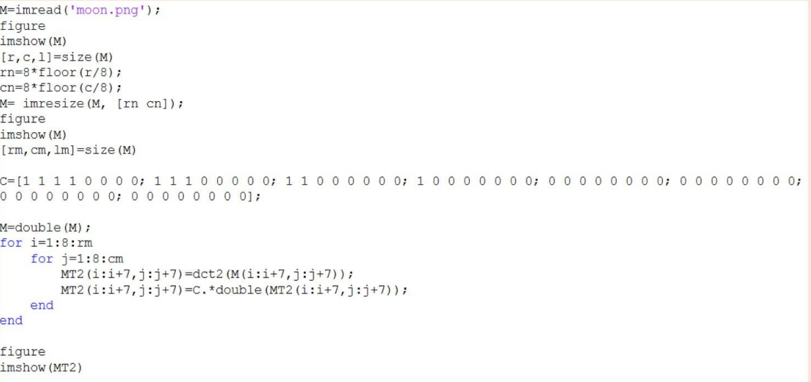 Solved I want to write a MATLAB code based on DCT for JPEG | Chegg.com