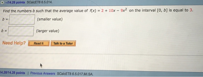 Solved Find The Numbers B Such That The Average Value Of | Chegg.com