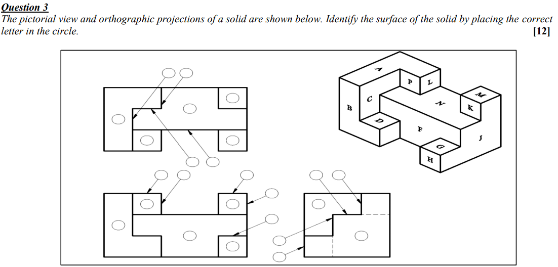 Solved The pictorial view and orthographic projections of a | Chegg.com