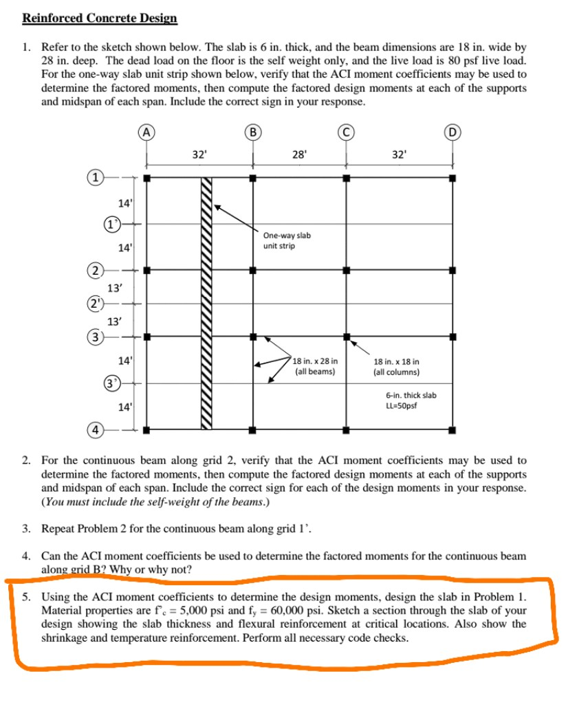 Reinforced Concrete Design 1. Refer to the sketch | Chegg.com