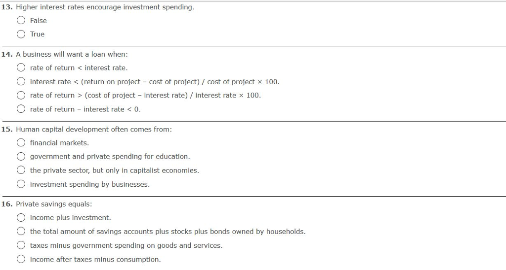 solved-13-higher-interest-rates-encourage-investment-chegg