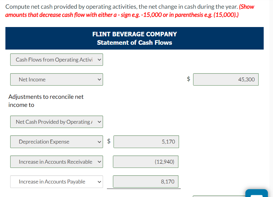 Solved Flint Beverage Company Reported The Following Items Chegg