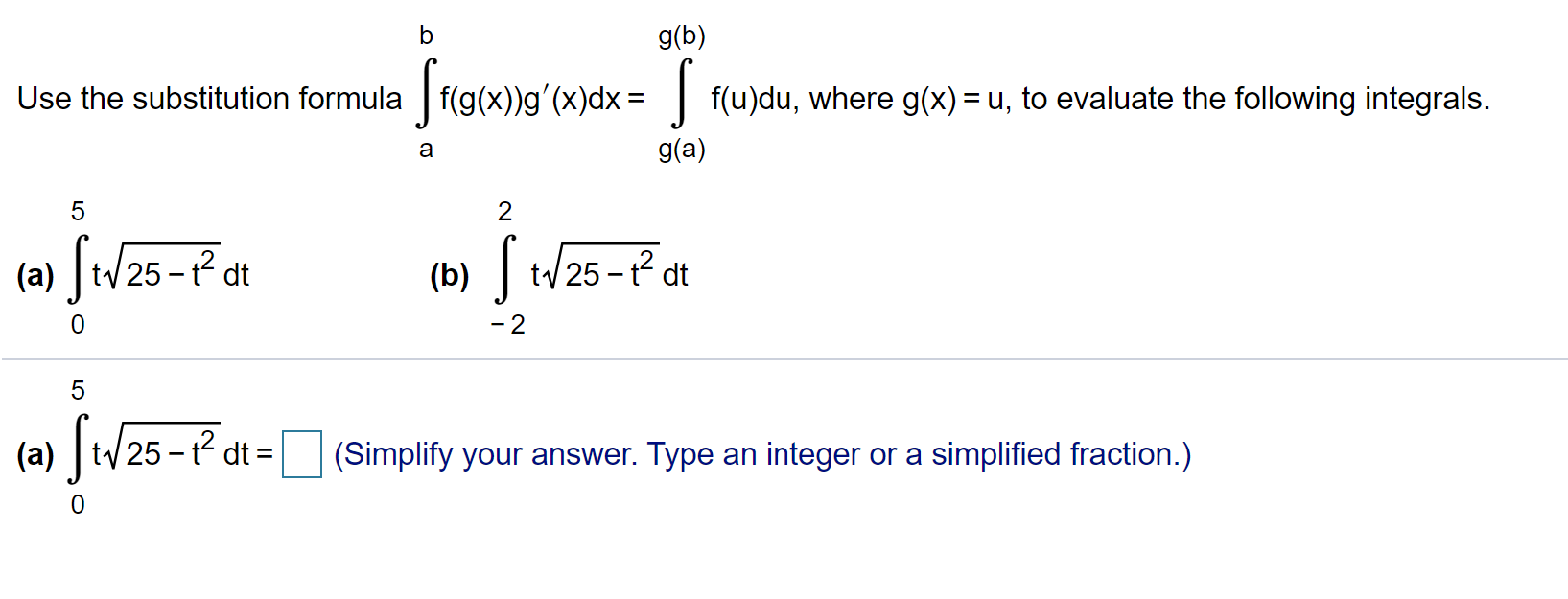 Solved Use The Substitution Formula Abf G X G X Dx G Chegg Com