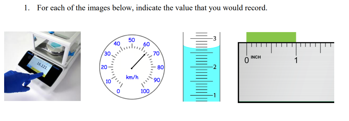 Solved 1. For each of the images below, indicate the value | Chegg.com