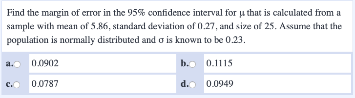 calculate standard error from confidence interval