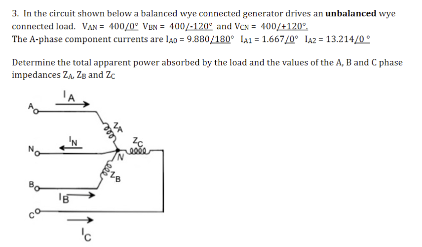 Solved 3. In The Circuit Shown Below A Balanced Wye | Chegg.com