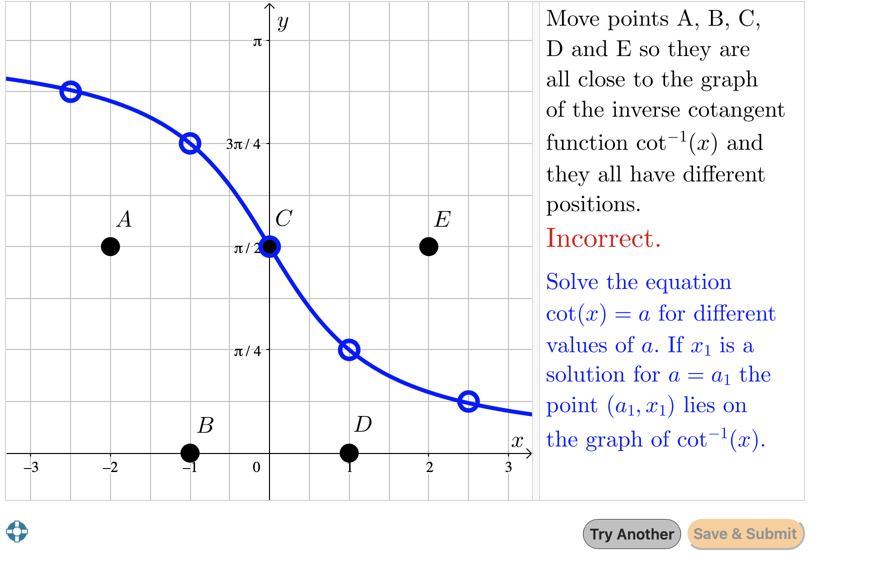 Move points A, B, C, D and E so they are all close to