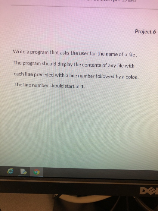 Solved Project 6 Write a program that asks the user for the | Chegg.com