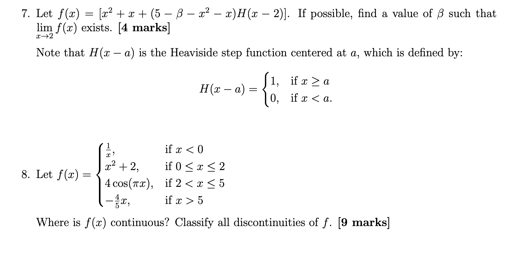 Solved 7 Let F X X X 5 B 22 X H X 2 Chegg Com