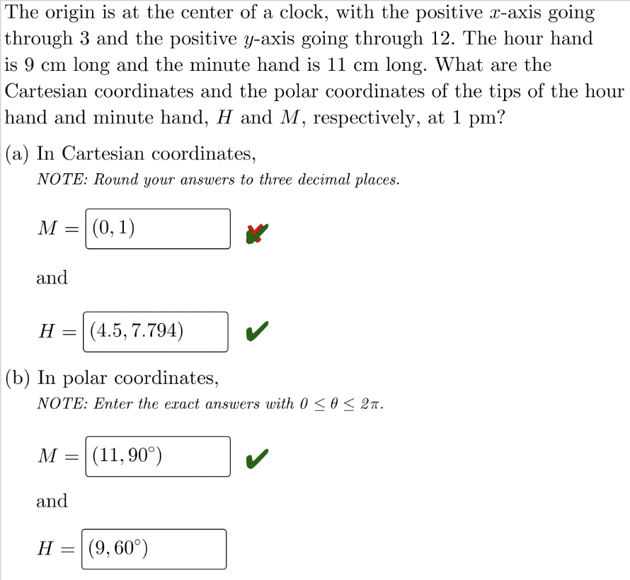 Solved I can't tell which one is wrong. Cartesian coordinate | Chegg.com