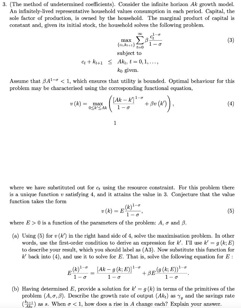Solved (The method of undetermined coefficients). Consider | Chegg.com