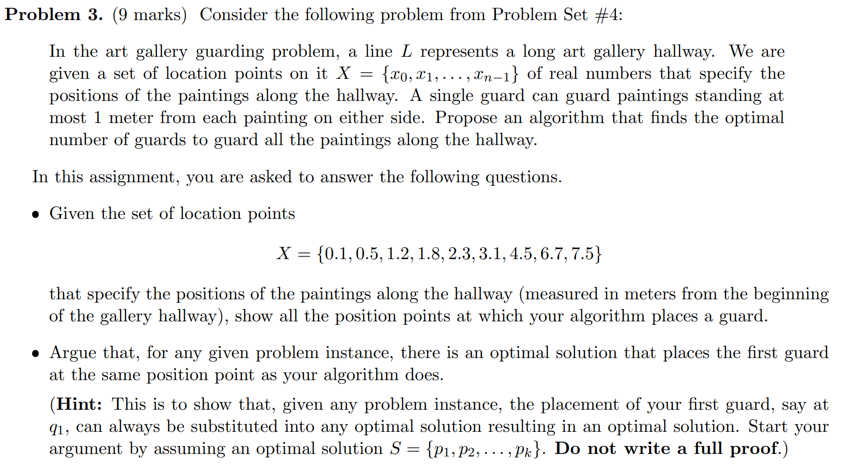 Solved Problem 3. (9 marks) Consider the following problem | Chegg.com