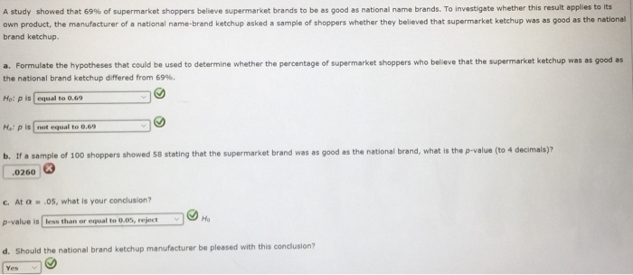 Solved A study showed that 69% of supermarket shoppers | Chegg.com