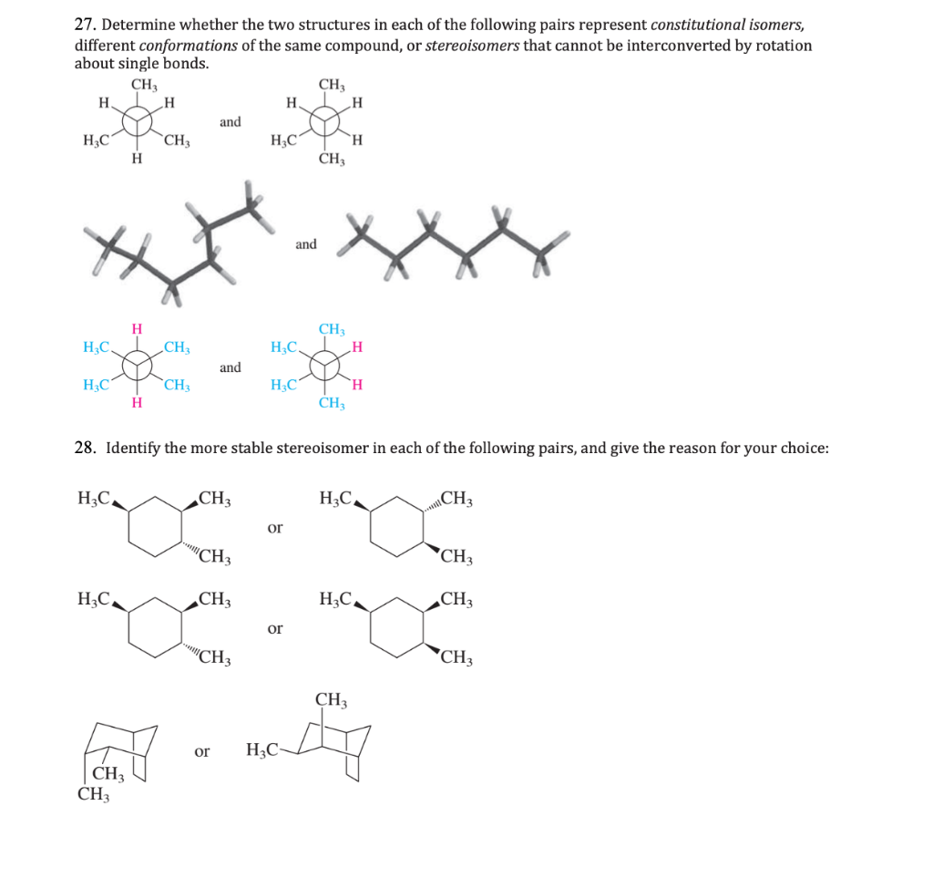 Solved 27 Determine Whether The Two Structures In Each Of