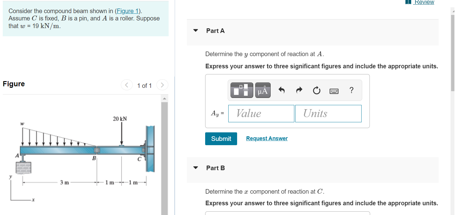 Solved I Review Consider the compound beam shown in (Figure | Chegg.com